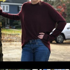 american eagle maroon mock neck sweater size small